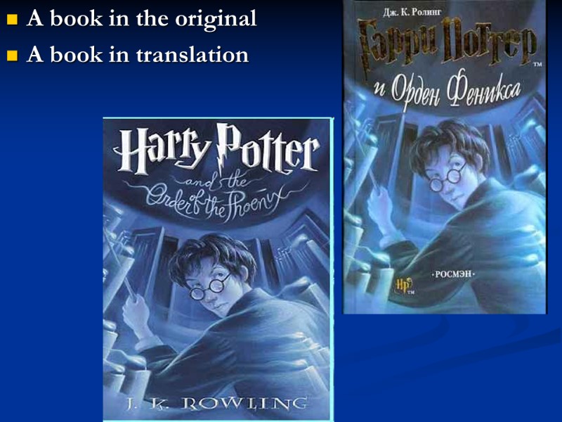 A book in the original A book in translation